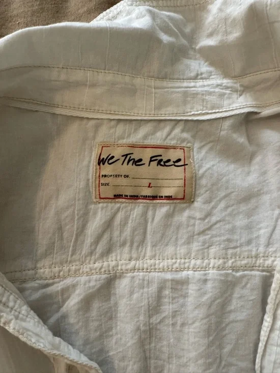 We the Free Lightweight White Wrap-Front Women's Top - Picture 2 of 2